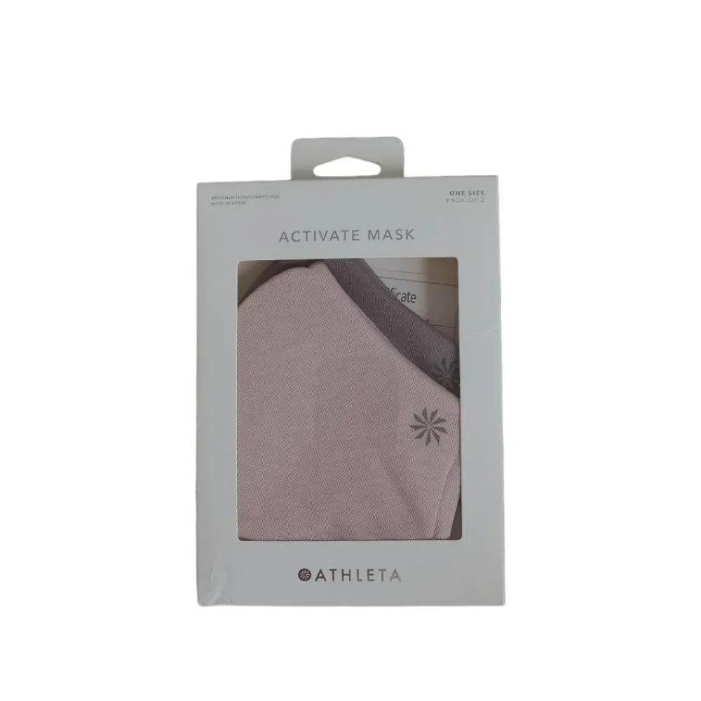 Athleta OS Pack of 2 Pink and Gray Lightweight Particle Blocking Activate Mask